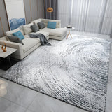 Modern Abstract Polyester Gray Large Anti-Slip Area Rug Image - 6