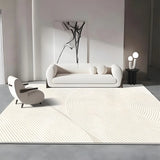 Modern Abstract Rectangle Polyester Beige Area Rug Image - 15