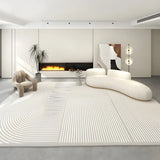 Modern Abstract Rectangle Polyester Beige Area Rug Image - 17