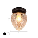 Modern Acorn-Shaped Clear Glass Flush Mount Light Image - 5