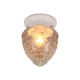 Modern Acorn-Shaped Clear Glass Flush Mount Light Image - 8