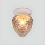 Modern Acorn-Shaped Clear Glass Flush Mount Light Image - 9