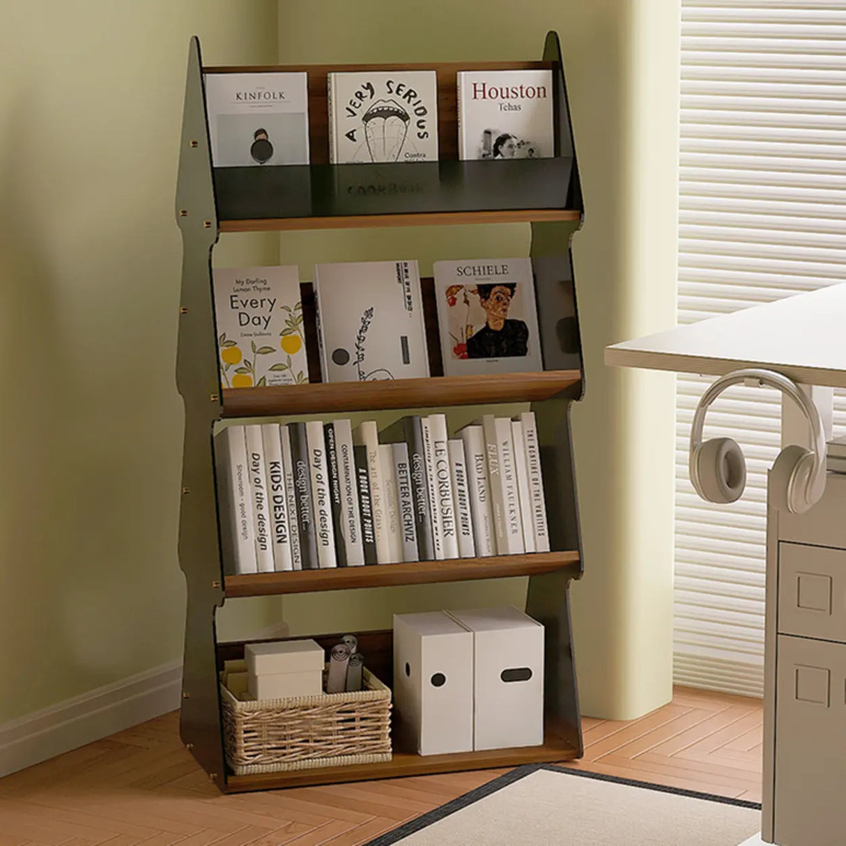 Modern Acrylic 4-Tier Tree Vertical Bookshelf Organizer Image - 4