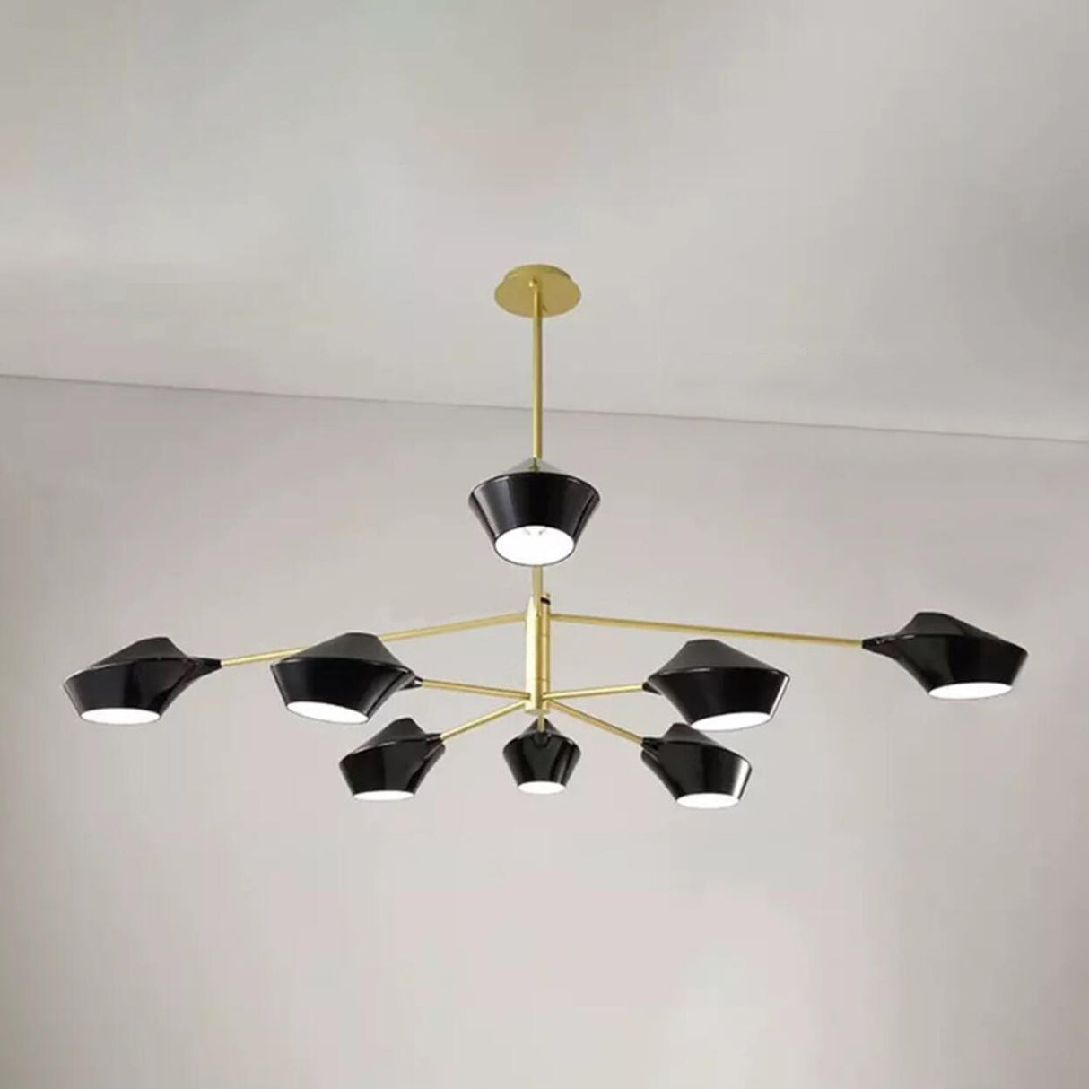 Modern Acrylic Geometric Tiered Sputnik Chandelier Image - 10