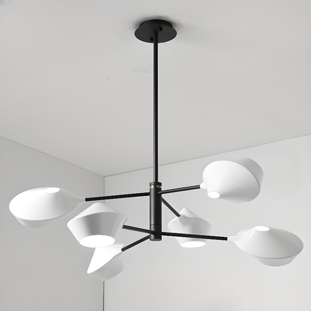 Modern Acrylic Geometric Tiered Sputnik Chandelier Image - 11