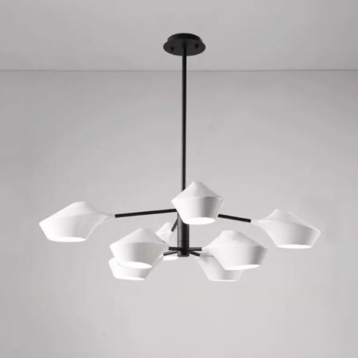 Modern Acrylic Geometric Tiered Sputnik Chandelier Image - 20