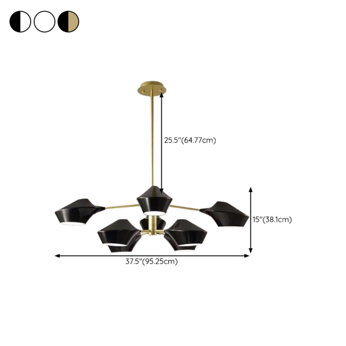 Modern Acrylic Geometric Tiered Sputnik Chandelier 