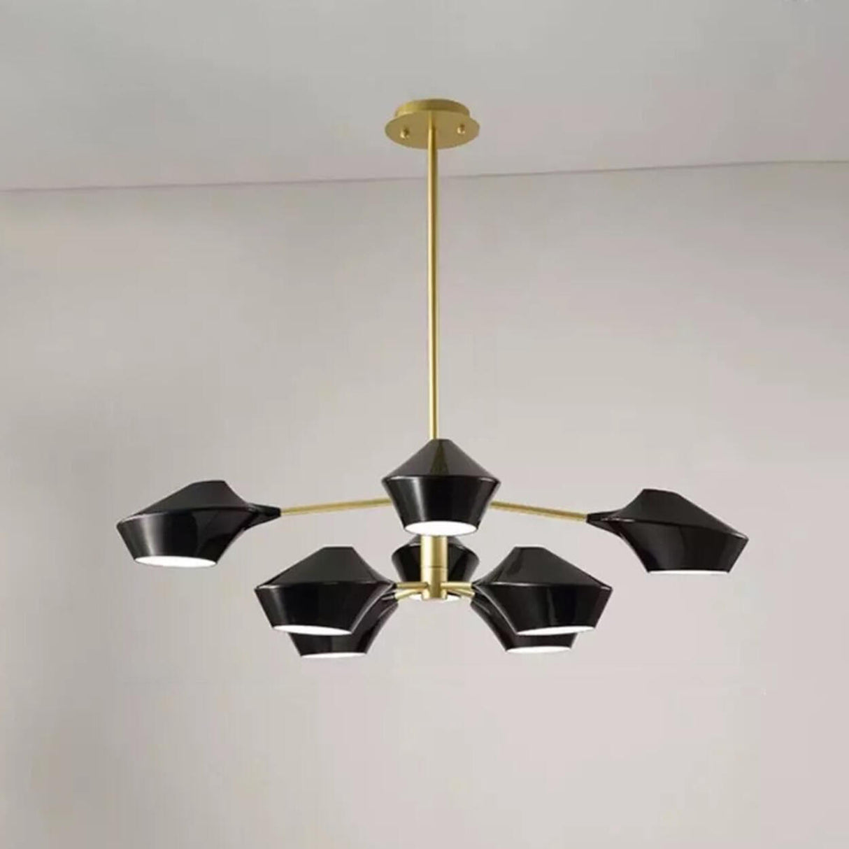 Modern Acrylic Geometric Tiered Sputnik Chandelier Image - 4