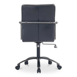 Modern Adjustable Black Leather Swivel Office Chair Image - 11