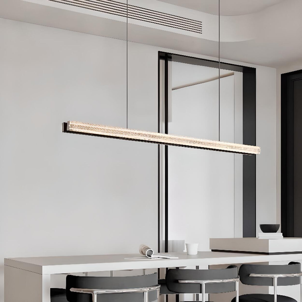 Modern Adjustable Black Linear Island Pendant Light Image - 4