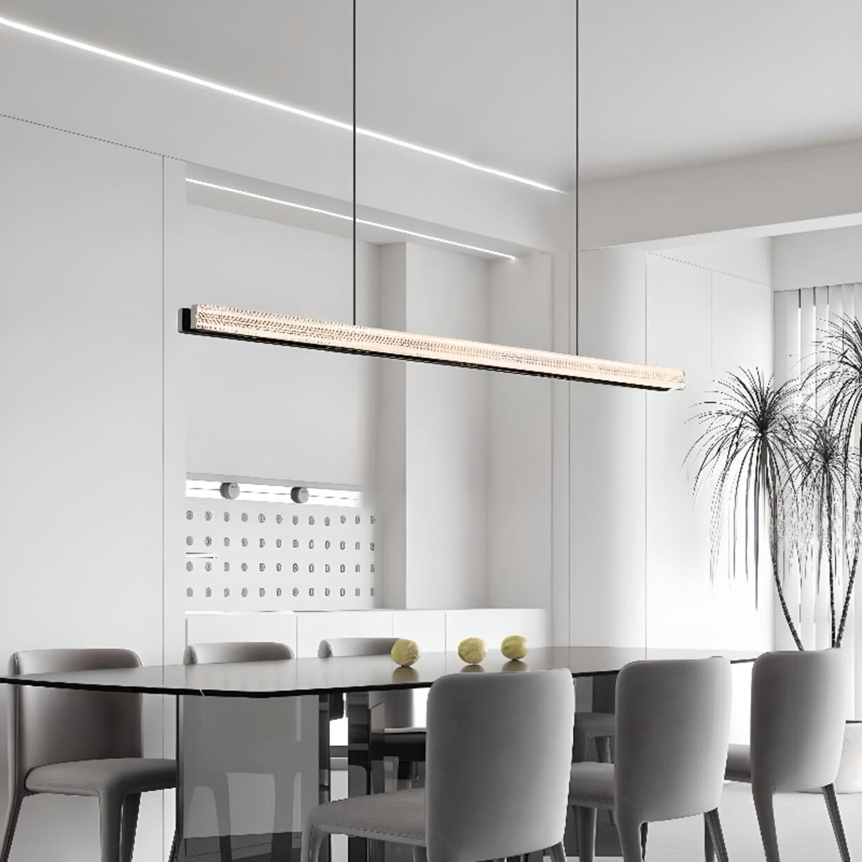Modern Adjustable Black Linear Island Pendant Light Image - 6