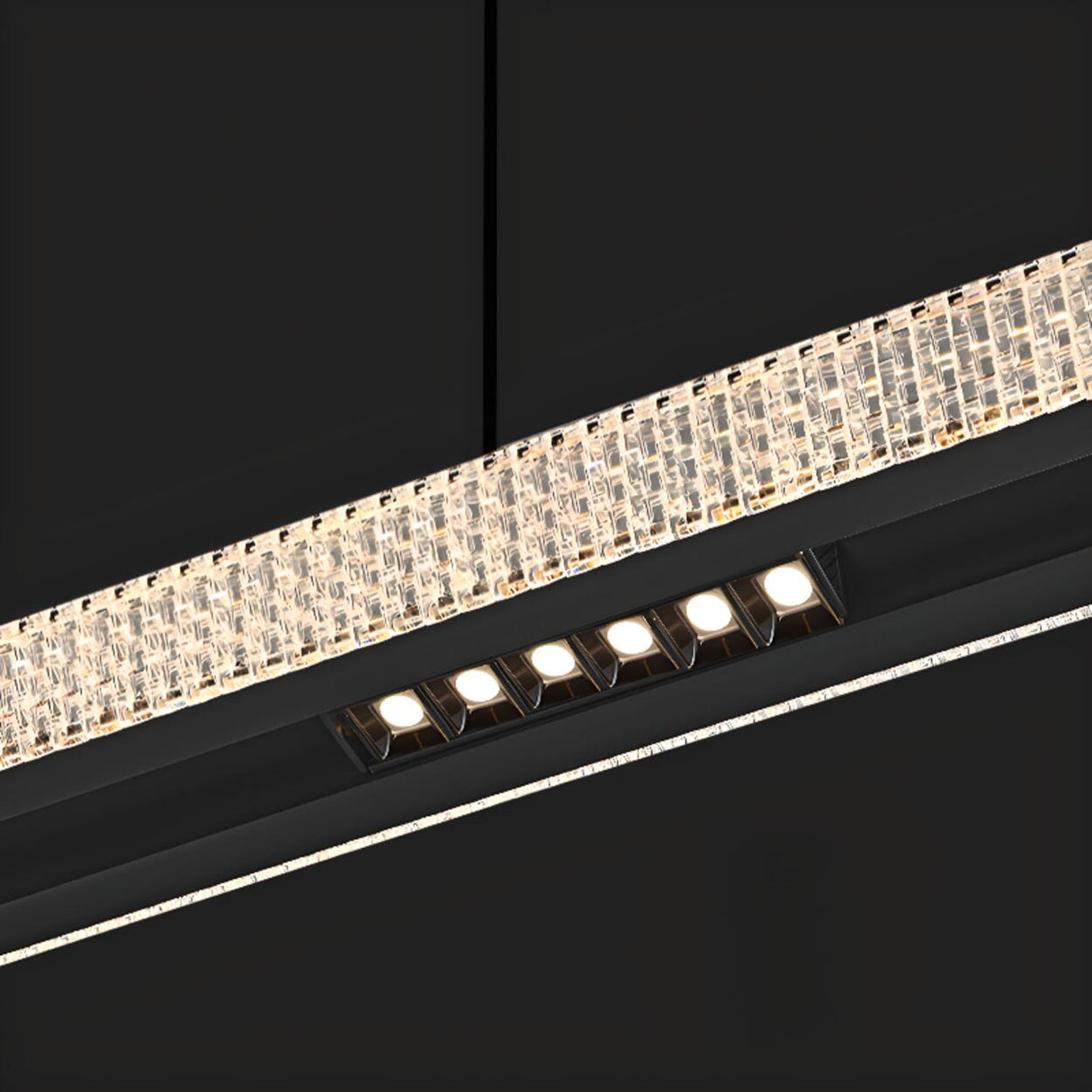 Modern Adjustable Black Linear Island Pendant Light Image - 8