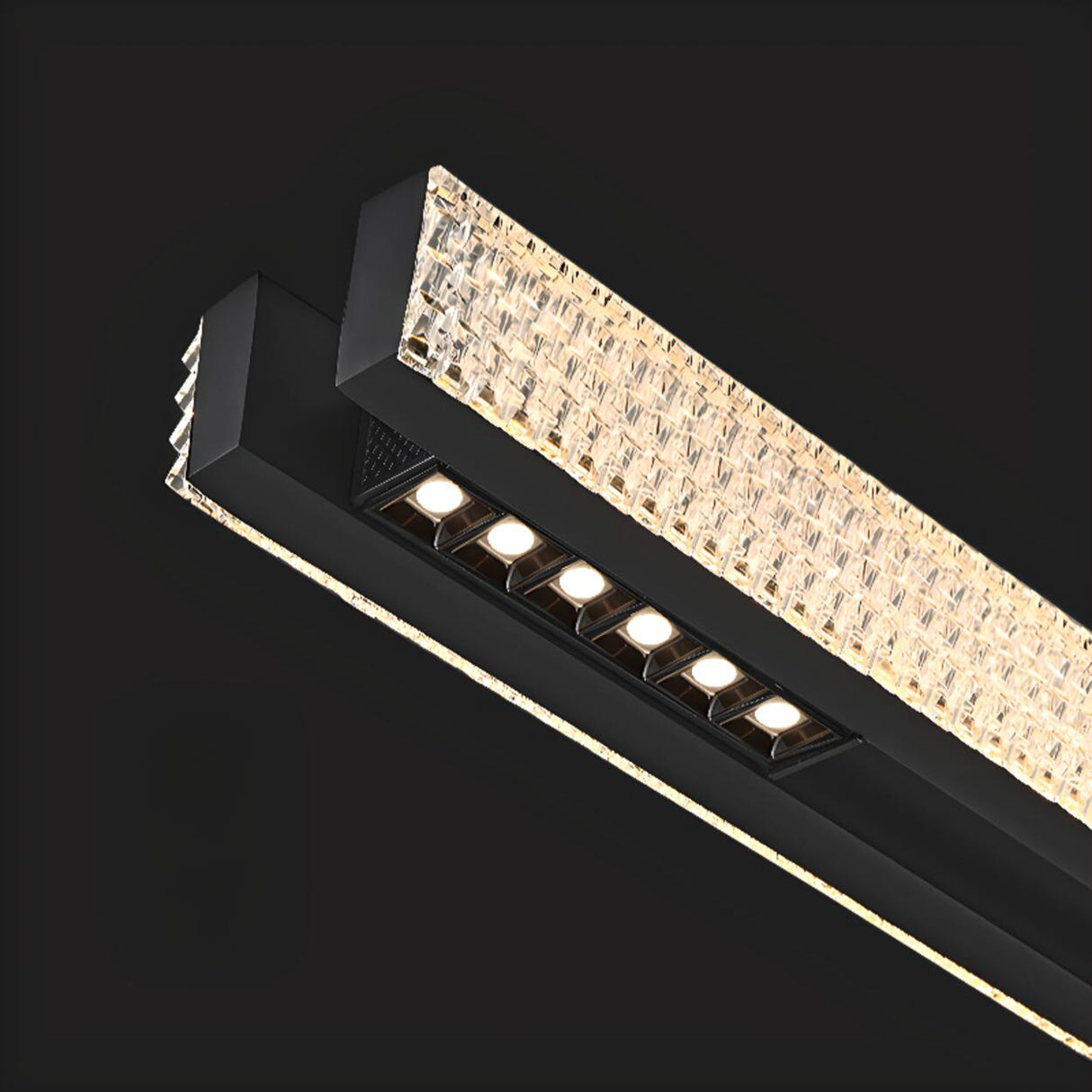 Modern Adjustable Black Linear Island Pendant Light Image - 9