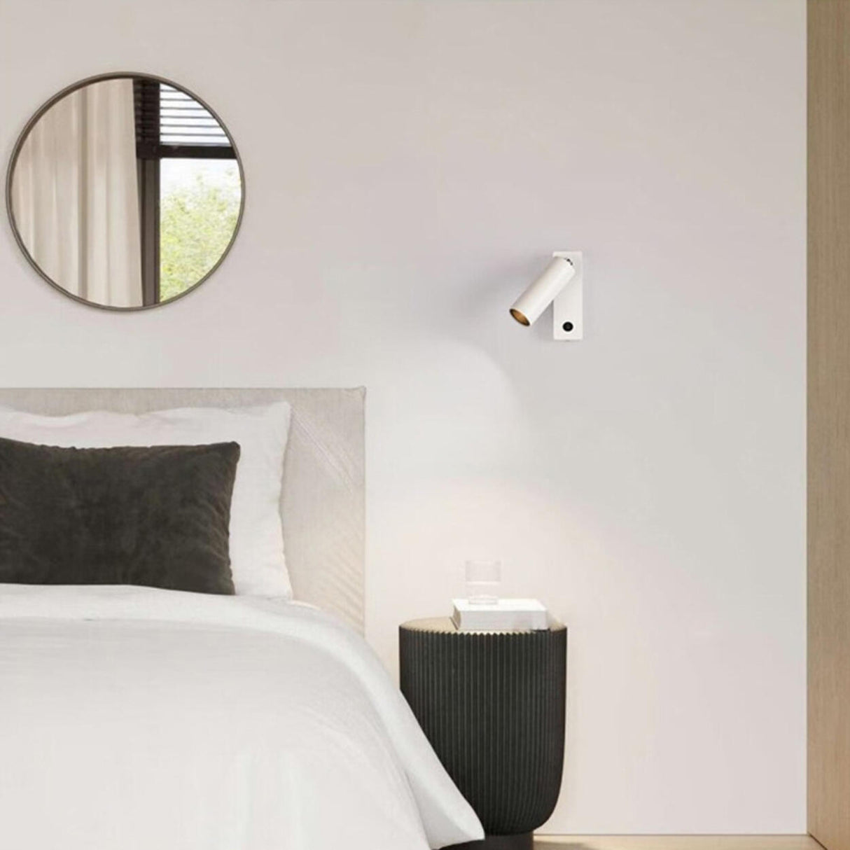Modern Adjustable Cylinder Bedroom LED Wall Sconce Image - 3