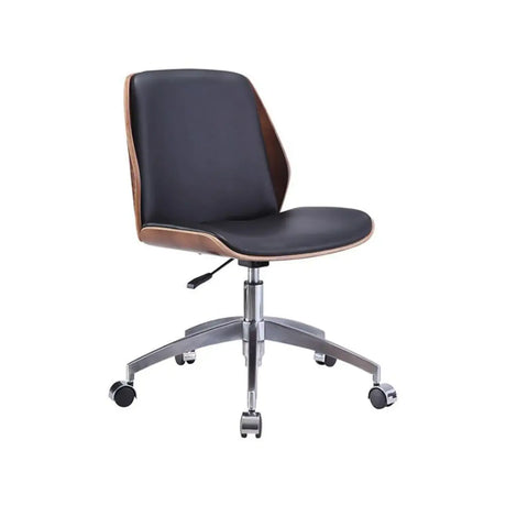 Modern Adjustable Ergonomic Leather Armless Swivel Office Chair Image - 1