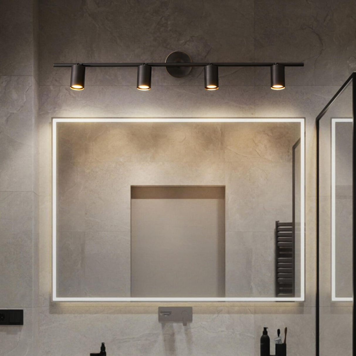 Modern Adjustable Gold Cylinder Vanity Wall Light Image - 3
