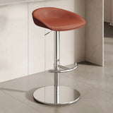 Modern Adjustable Height Swivel Bar Stool with Footrest Image - 10