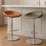 Modern Adjustable Height Swivel Bar Stool with Footrest Image - 1