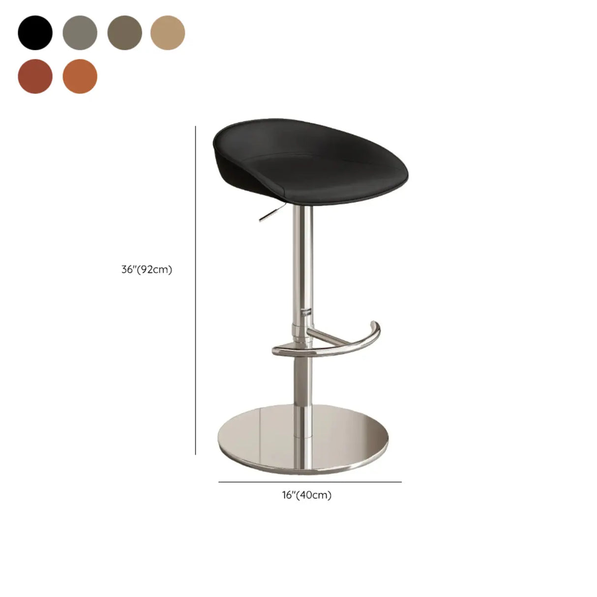 Modern Adjustable Height Swivel Bar Stool with Footrest Image - 21