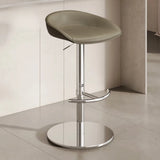 Modern Adjustable Height Swivel Bar Stool with Footrest Image - 4