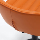 Modern Adjustable Height Swivel Leather Bar Stool with Footrest Image - 8