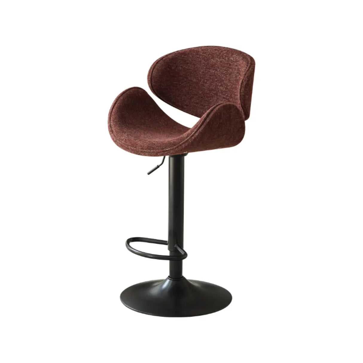 Modern Adjustable Height Swivel Saddle Bar Stool with Footrest Image - 4