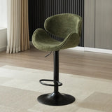 Modern Adjustable Height Swivel Saddle Bar Stool with Footrest Image - 5