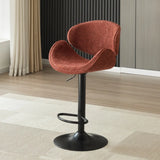 Modern Adjustable Height Swivel Saddle Bar Stool with Footrest Image - 7