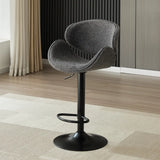 Modern Adjustable Height Swivel Saddle Bar Stool with Footrest Image - 9