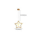 Modern Adjustable Height Wood Star Bedroom Pendant Light Image - 10