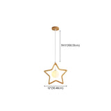 Modern Adjustable Height Wood Star Bedroom Pendant Light #size