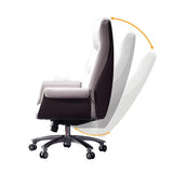 Modern Adjustable Leather Ergonomic Office Chair With Casters Image - 14