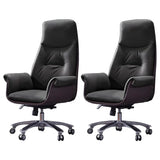 Modern Adjustable Leather Ergonomic Office Chair With Casters Image - 4