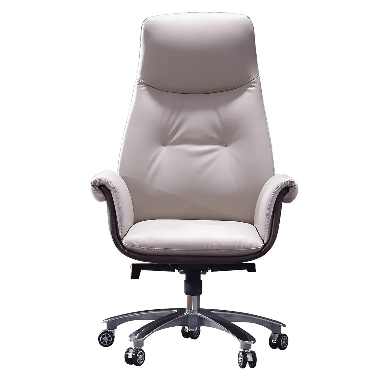 Modern Adjustable Leather Ergonomic Office Chair With Casters Image - 7