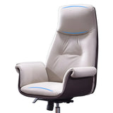 Modern Adjustable Leather Ergonomic Office Chair With Casters Image - 8