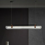 Modern Adjustable Linear Glass Kitchen Island Light Image - 4