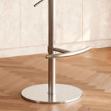 Modern Adjustable Swivel Cushioned Seat Bucket Bar Stool Image - 11