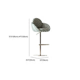 Modern Adjustable Swivel Cushioned Seat Bucket Bar Stool #size