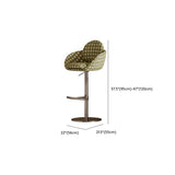 Modern Adjustable Swivel Cushioned Seat Bucket Bar Stool Image - 13