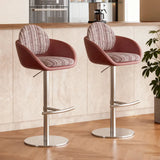 Modern Adjustable Swivel Cushioned Seat Bucket Bar Stool Image - 4