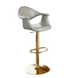 Modern Adjustable Swivel Faux Leather Counter Bar Stool Image - 10