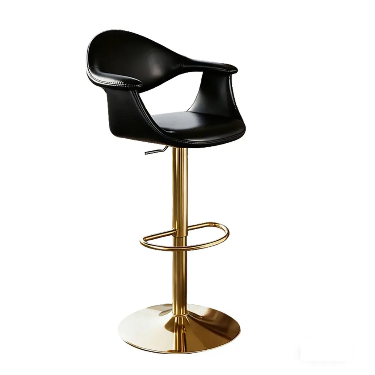 Modern Adjustable Swivel Faux Leather Counter Bar Stool Image - 11