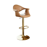 Modern Adjustable Swivel Faux Leather Counter Bar Stool Image - 13