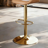 Modern Adjustable Swivel Faux Leather Counter Bar Stool Image - 9
