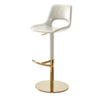 White Gold Modern Adjustable Swivel Leather Low Back Bucket Bar Stool Image - 11
