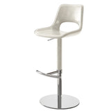 Modern Adjustable Swivel Leather Low Back Bucket Bar Stool Image - 4