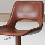 Modern Adjustable Swivel Leather Low Back Bucket Bar Stool Image - 8