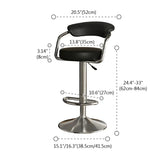 Modern Adjustable Swivel Leather Open Back Bar Stools #size