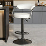 Modern Adjustable Swivel Leather Open Back Bar Stools Image - 4