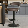 Modern Adjustable Swivel Leather Open Back Bar Stools Image - 8